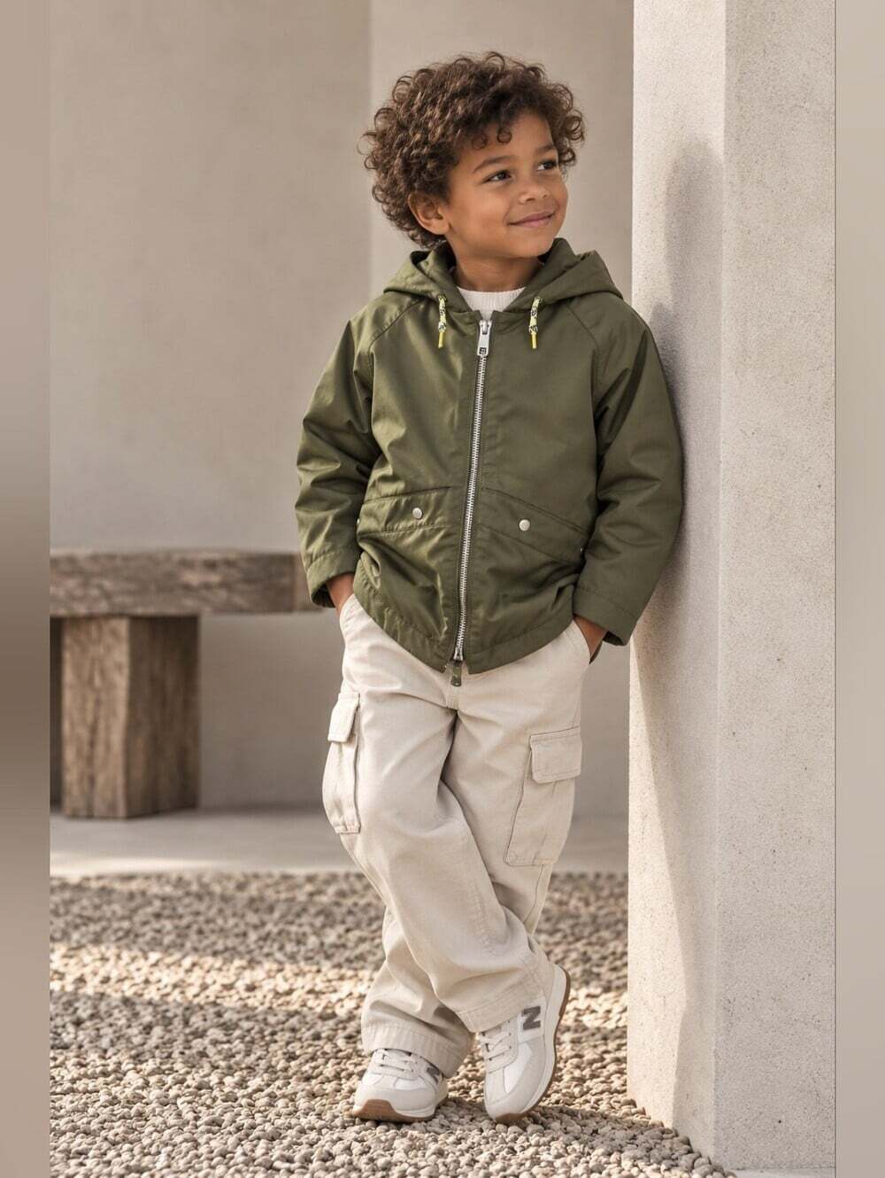 Zara Kids Olive Green Hooded Light Utility Parka Jacket Size 5 110 Gorpcore
